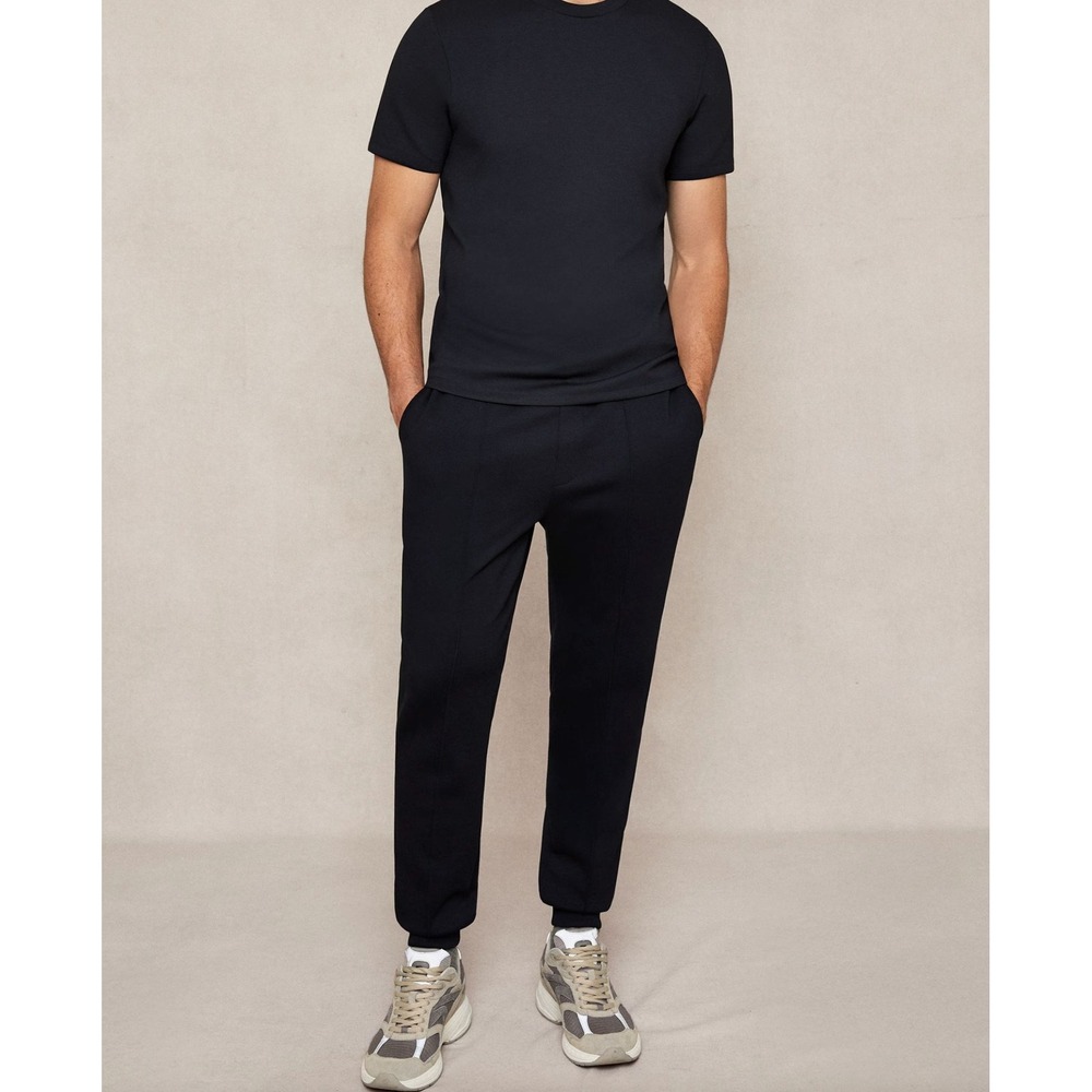 REISS Premier Interlock Jersey Joggers Navy Blue Elastic Waist Mens Size XXL